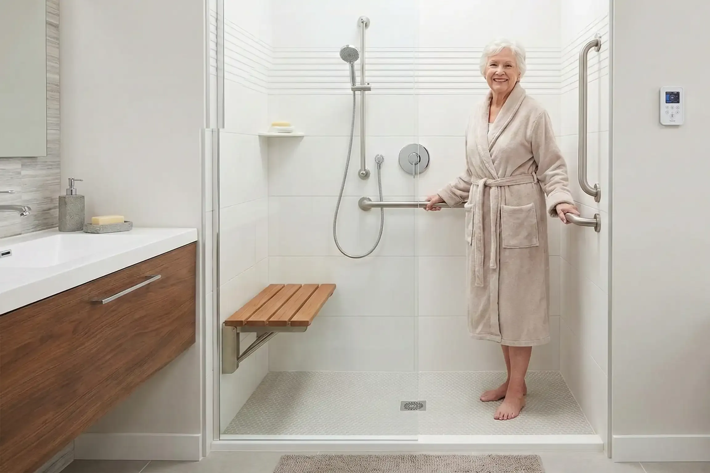 Image installateur douche senior 5 baignoire porte senior